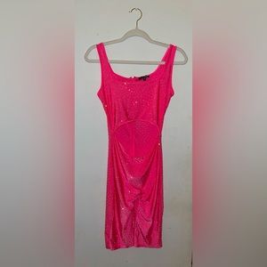 Fashion Nova Pink Rhinestone Jumpsuit